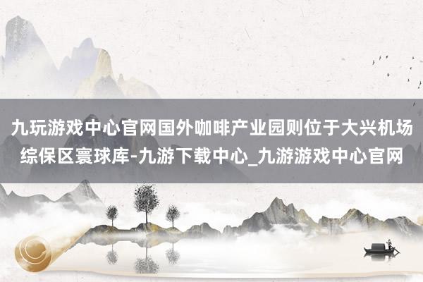 九玩游戏中心官网国外咖啡产业园则位于大兴机场综保区寰球库-九游下载中心_九游游戏中心官网