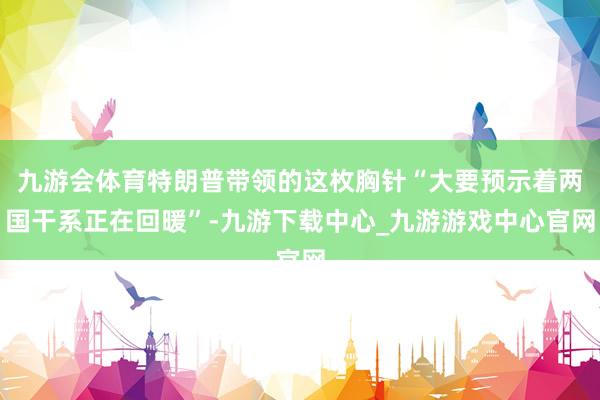 九游会体育特朗普带领的这枚胸针“大要预示着两国干系正在回暖”-九游下载中心_九游游戏中心官网